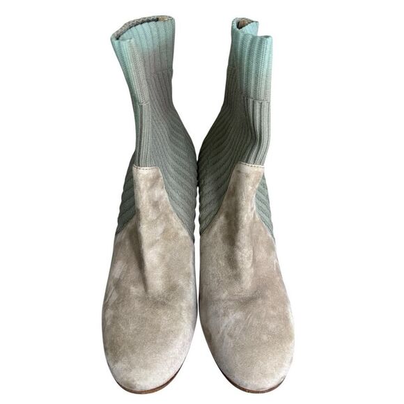 Gianvito Rossi Tie Dye Sock Ankle Boots 39 EU / 9 US Suede Knit Block Heel - Picture 4 of 12